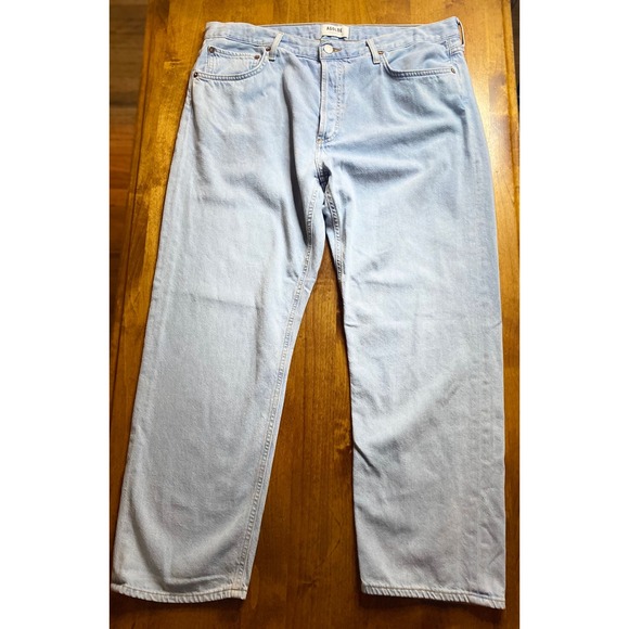 Agolde Parker Jean Ladies 32 Light Wash Relaxed Cropped Straight Leg Denim - Picture 4 of 11